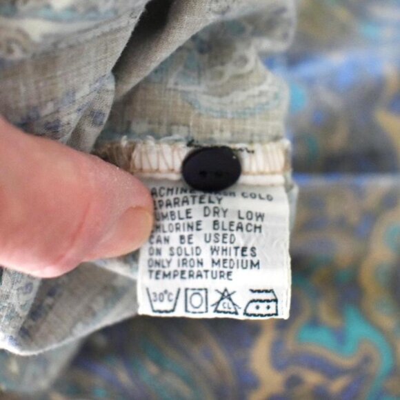 Vintage 90s Union Bay Earthtone Paisley Print Button Up Shirt - Picture 8 of 8